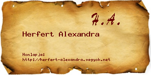 Herfert Alexandra névjegykártya
